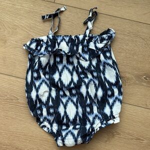 Baby Gap Black & White Ikat Romper